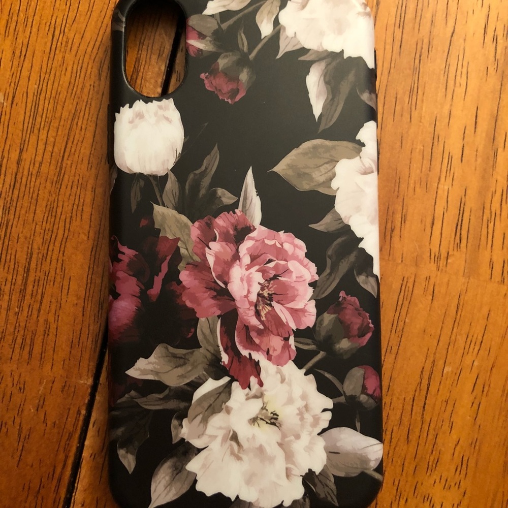 New floral iPhone X case-Black, red, pink